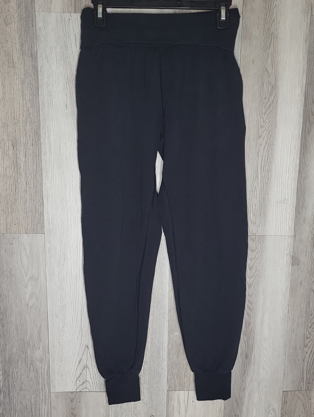 PACT Organic Cotton Foldover Waist Jogger Pants Black Womens Small Lounge Comfy